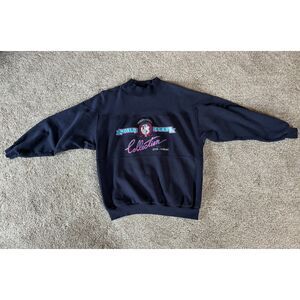 Vintage I.O.U. Navy Blue Mock Sweatshirt Womens Size M Limited Edition 1990s